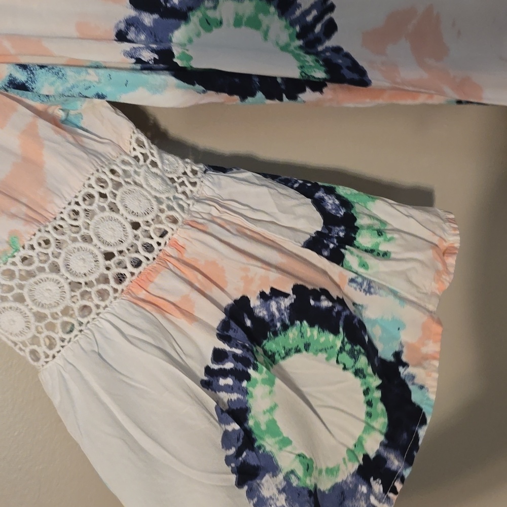 Crown & Ivy Mini Dress‎ V Neck White Multicolor Womens Size XL - Picture 4 of 5